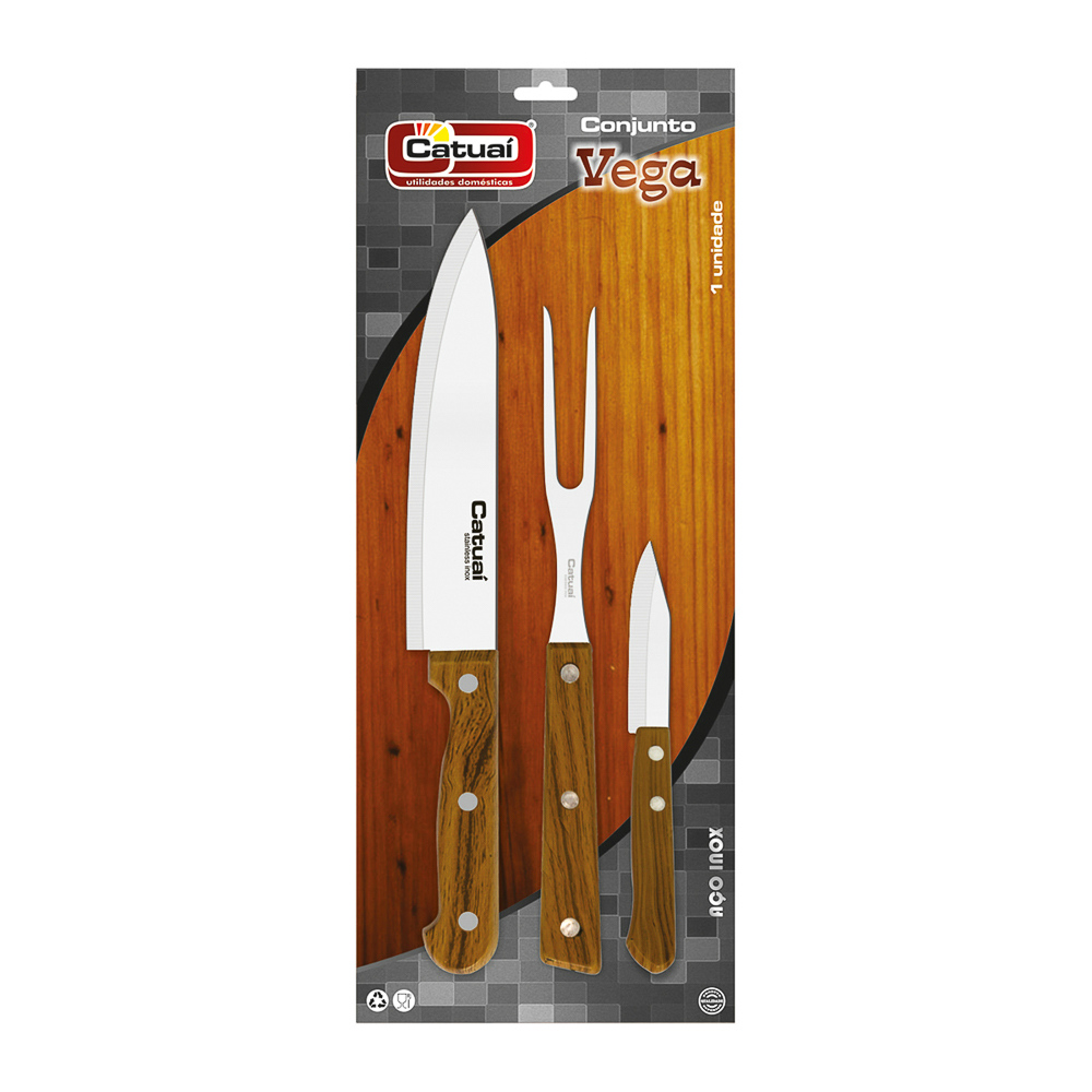 Kit Churrasco Vega 3 pçs - Catuai